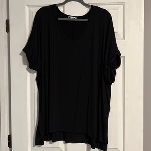 Chic Soul Black Flowey V-Neck Top 2X